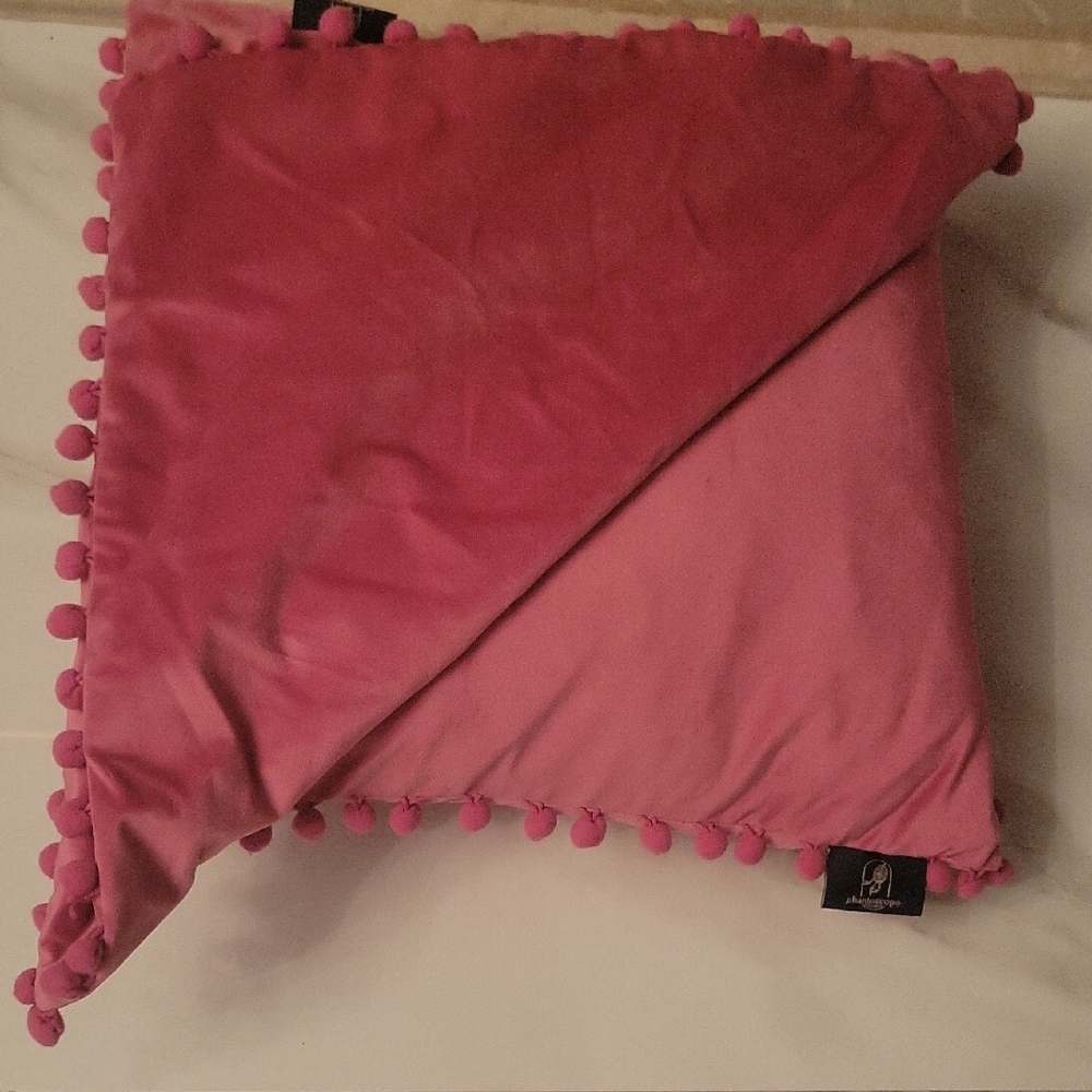 Macy's Pink Pom-Pom Accent Pillow
